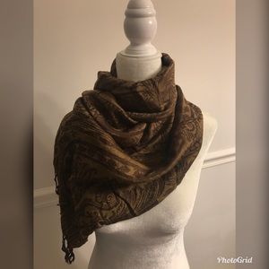 Beautiful Brown and Gold Pashmina